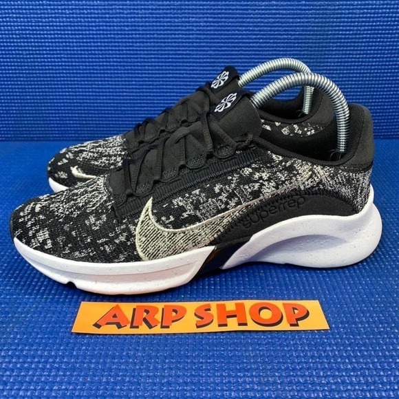 NIKE SUPERREP GO 3 FLYKNIT Women`s Size 8.5 Black White Running Shoes DH3393-010 - Picture 1 of 8